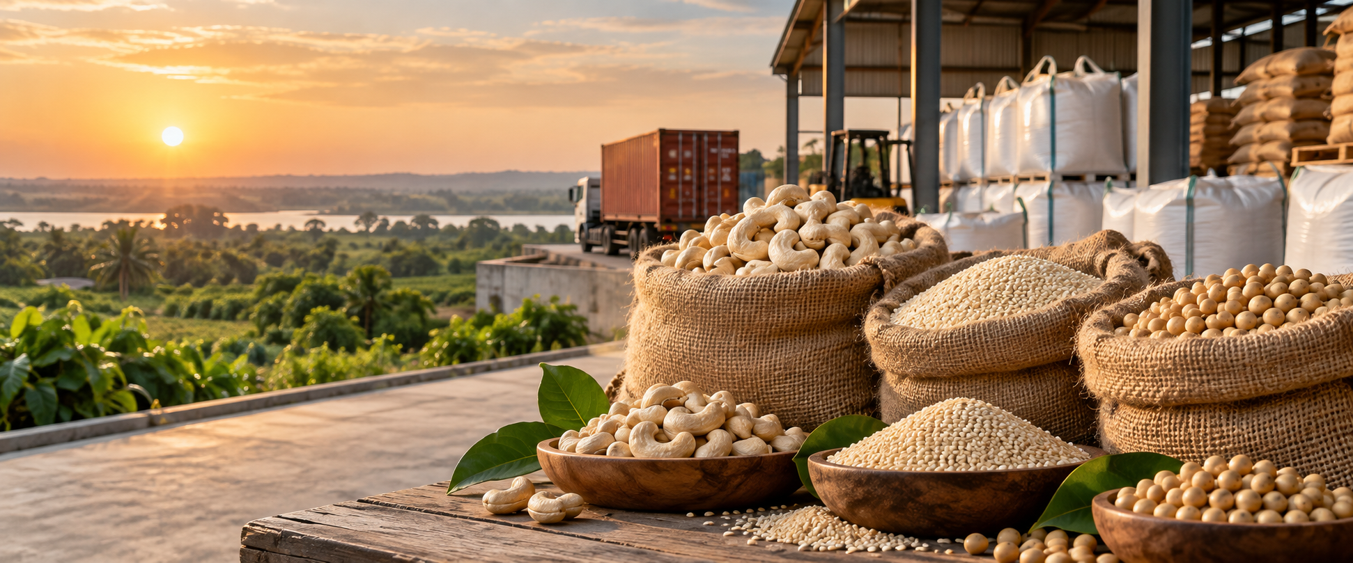 Nigerian agricultural commodities prepared for export